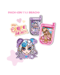 pack < on the beach > 4 stickers + 1 offert