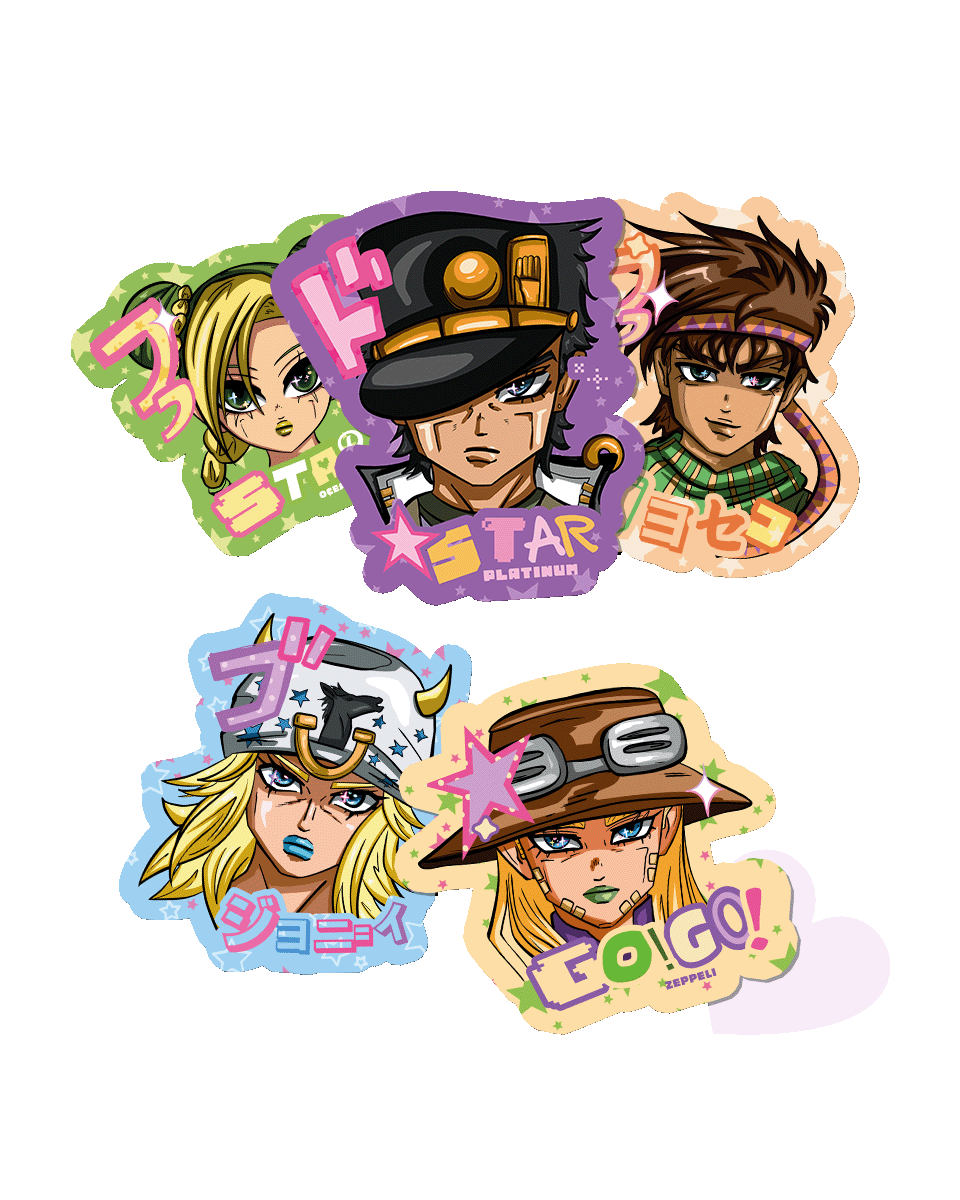pack sticker XL star STAR ゴゴゴ✮⋆˙