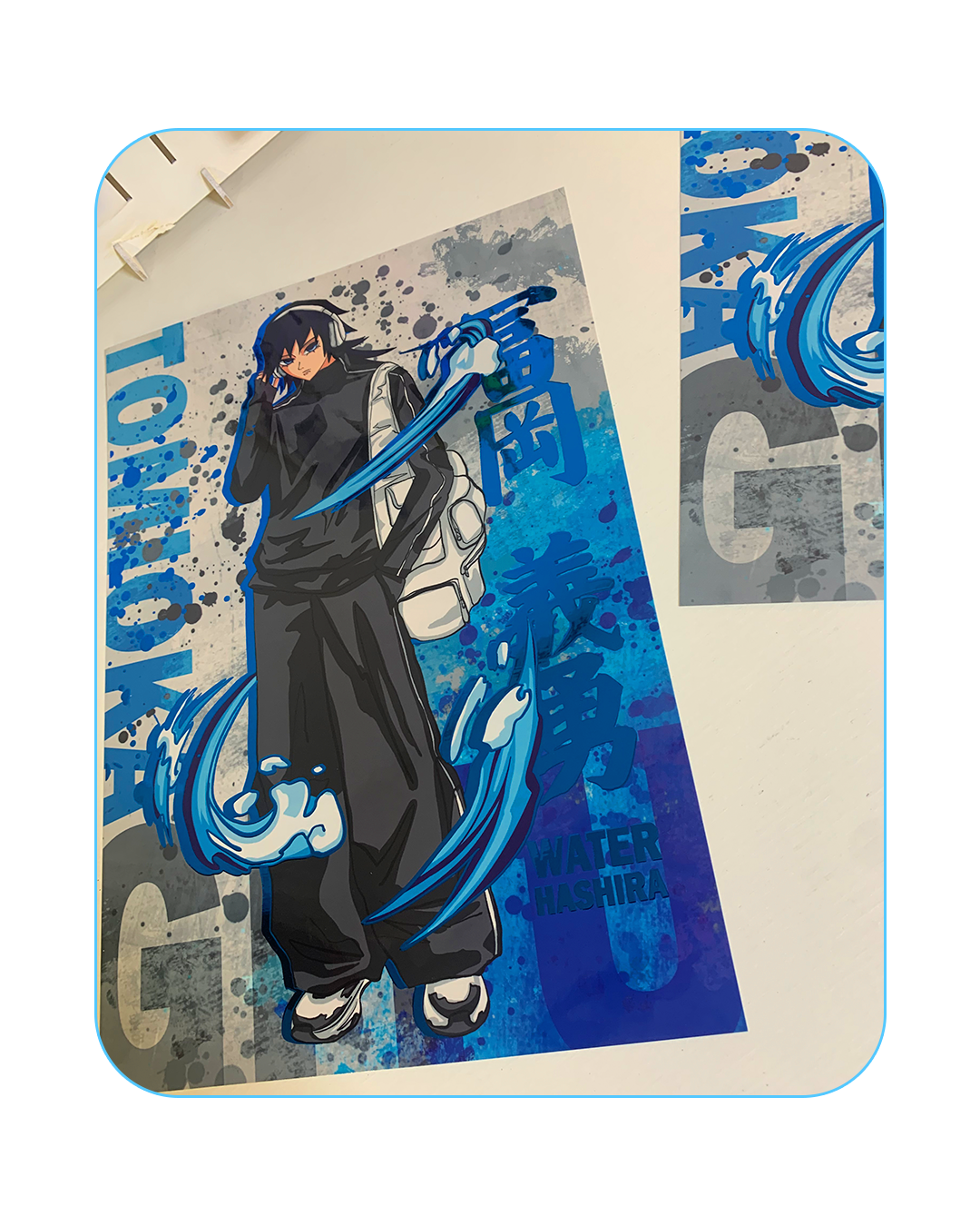 Mizu print A4 | Relief bleu