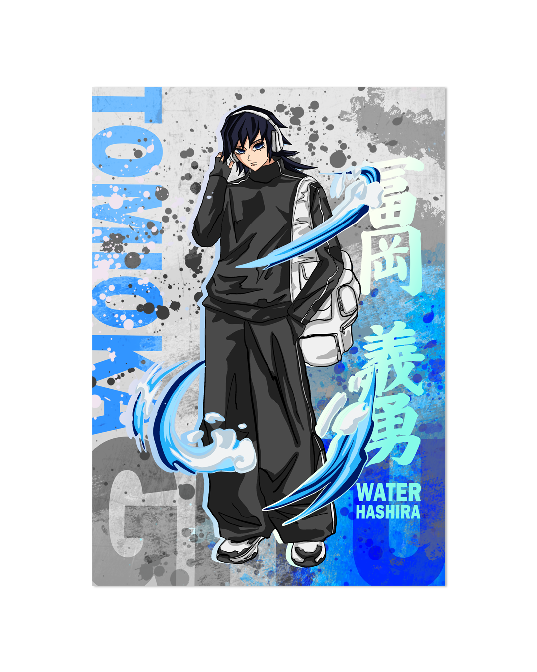 Mizu print A4 | Relief bleu