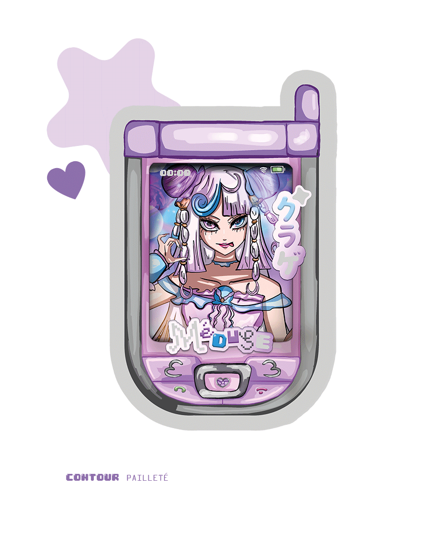 sticker Méduse 「on the phone」