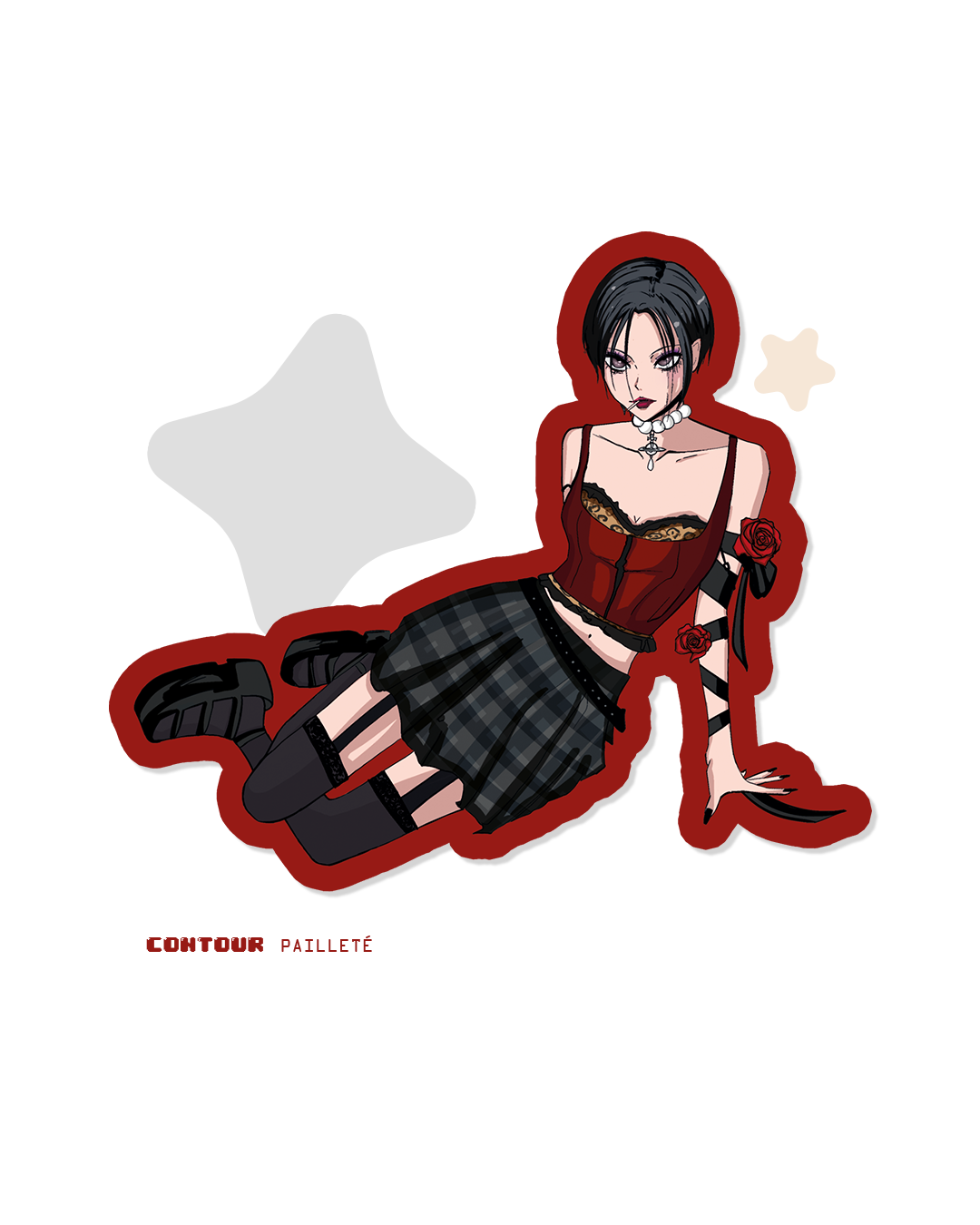 Sticker broken rose