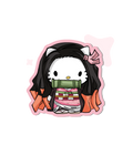 Sticker pink demon kitty
