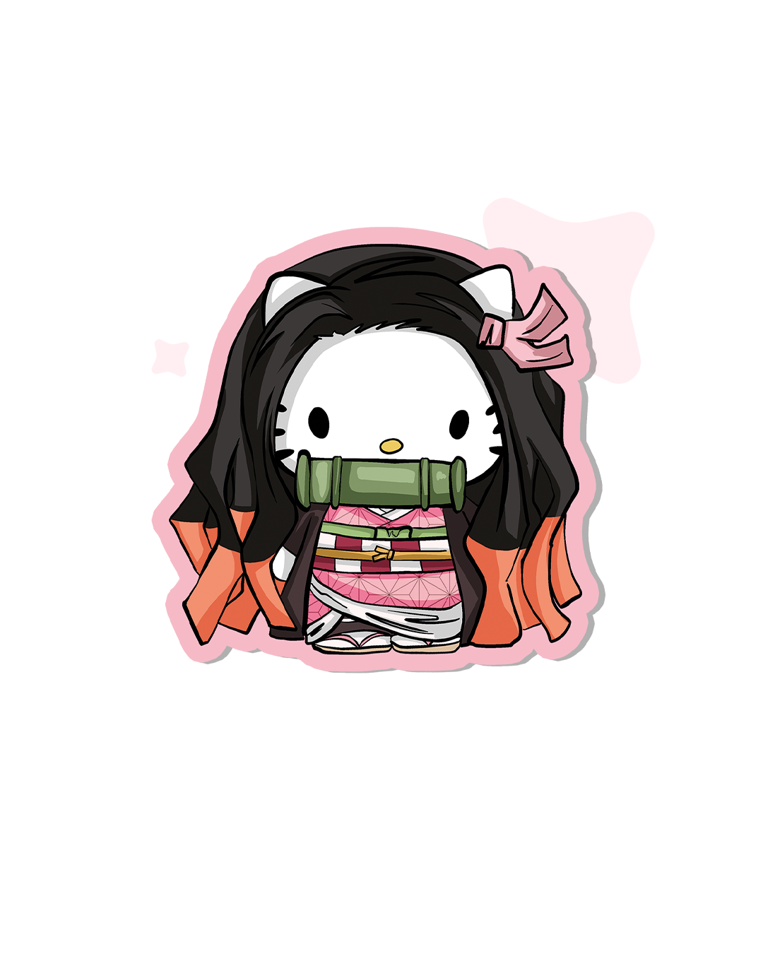 Sticker pink demon kitty