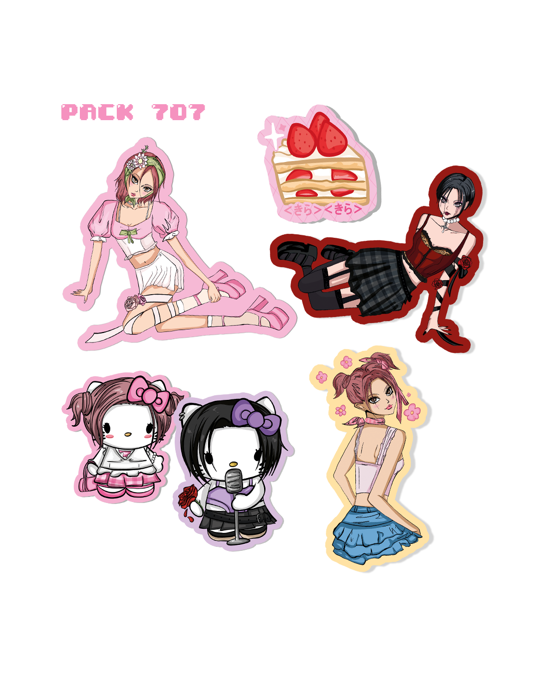 Pack 707 < 6 stickers >